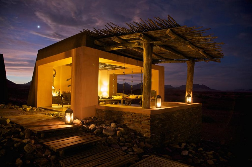 Lodge en Namibia de noche