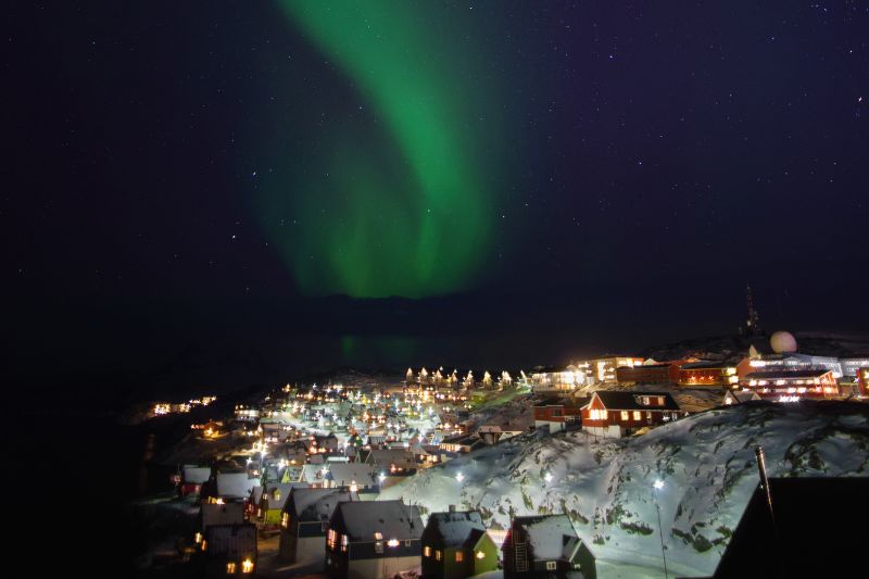 Aurora boreal sobre Nuuk
